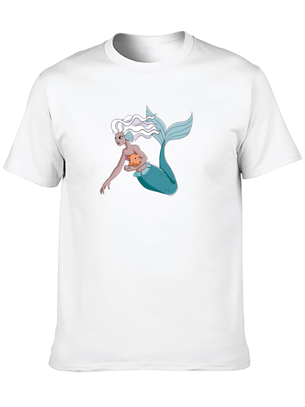 Mermaid Holding Pufferfish Graphic Tee