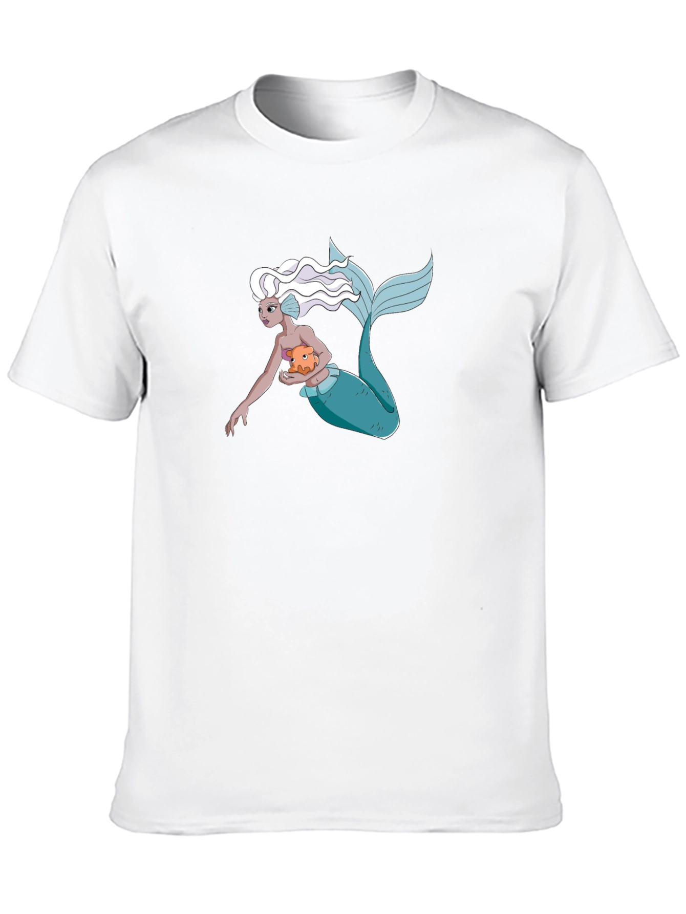 Mermaid Holding Pufferfish Graphic Tee