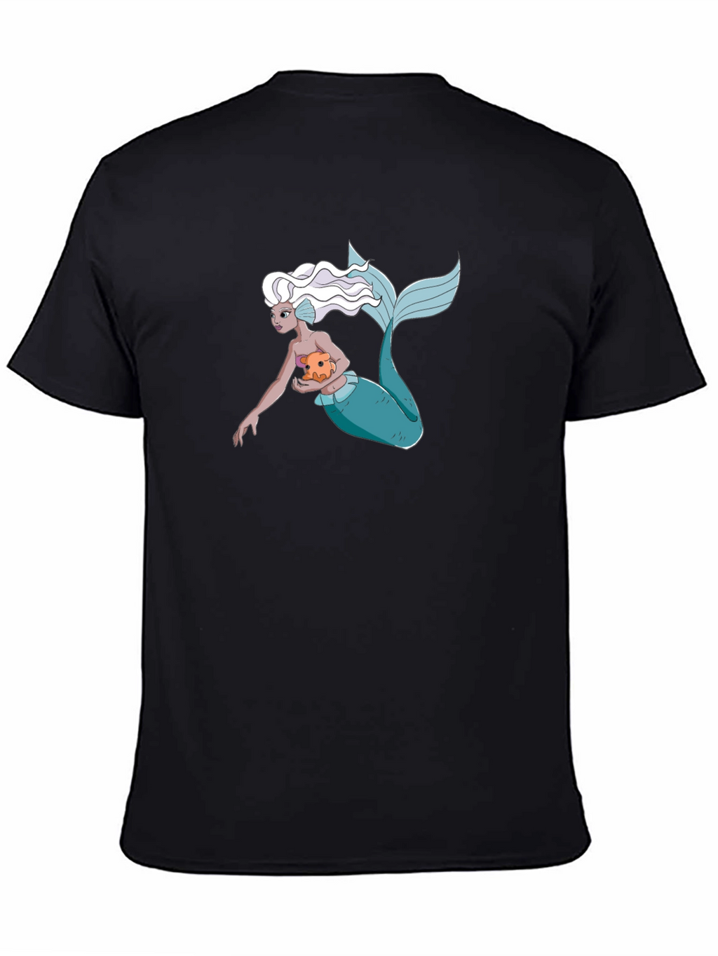 Mermaid Holding Pufferfish Graphic Tee