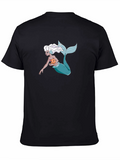 Mermaid Holding Pufferfish Graphic Tee