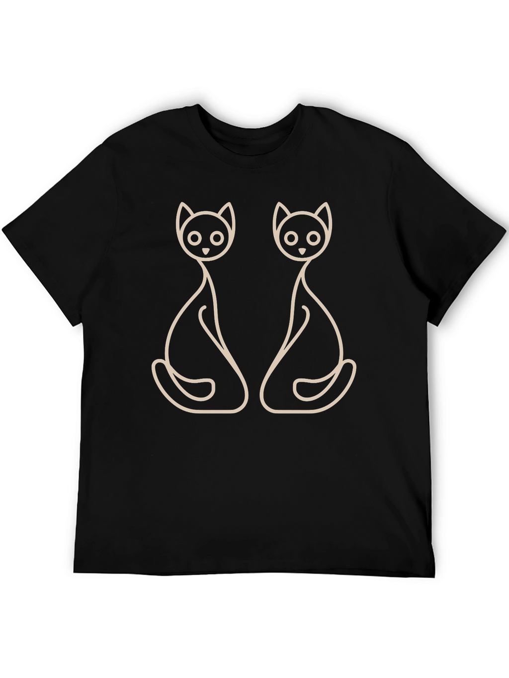 Minimalist Cat Lover T-Shirt - Black