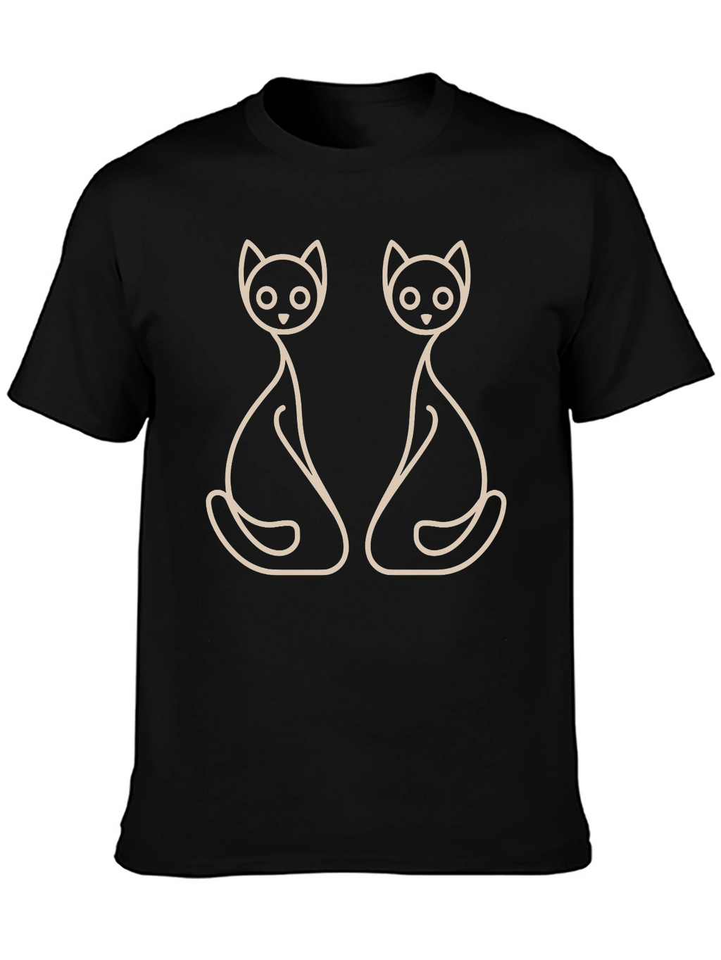 Minimalist Cat Lover T-Shirt - Black