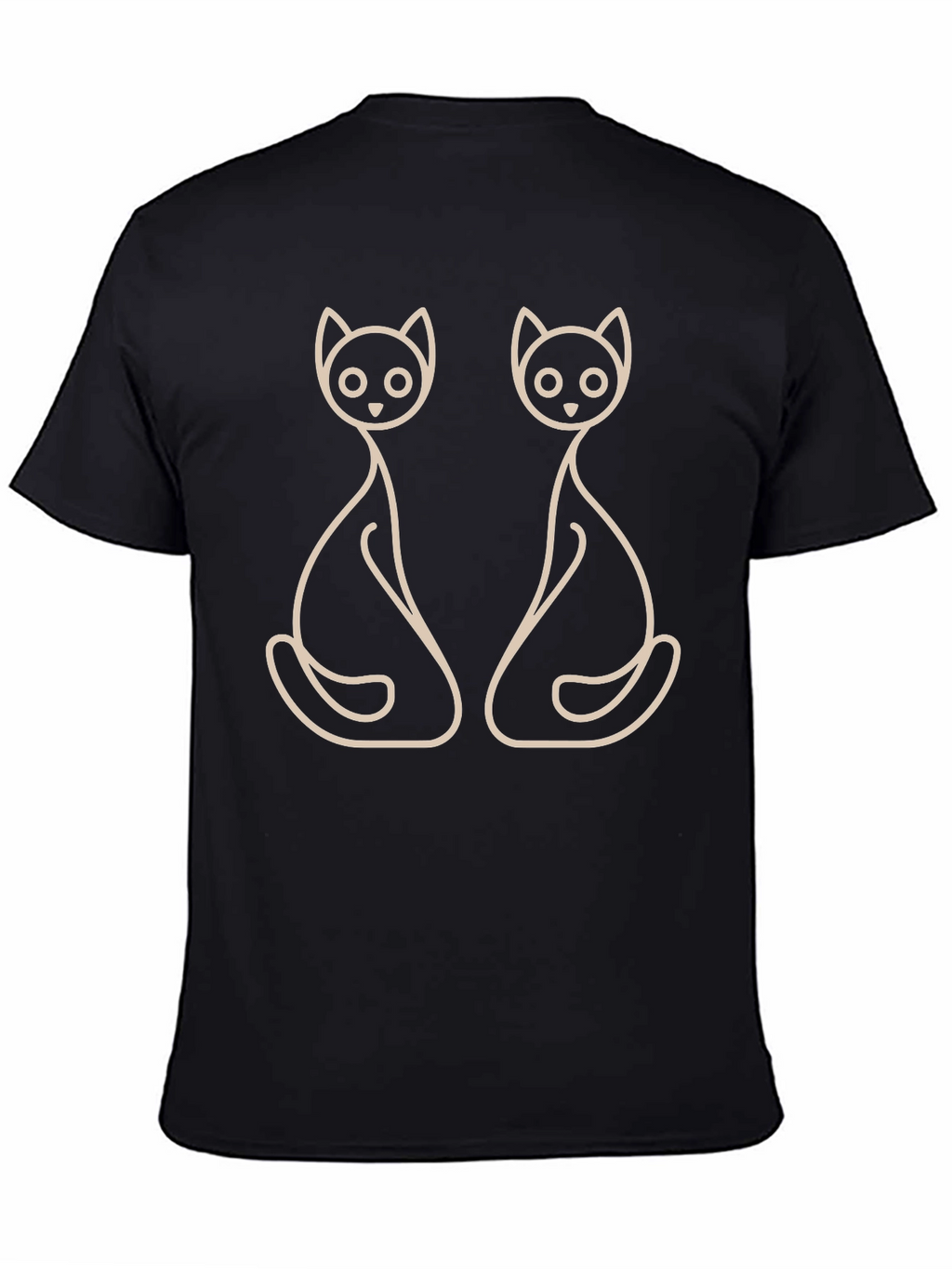 Minimalist Cat Lover T-Shirt - Black
