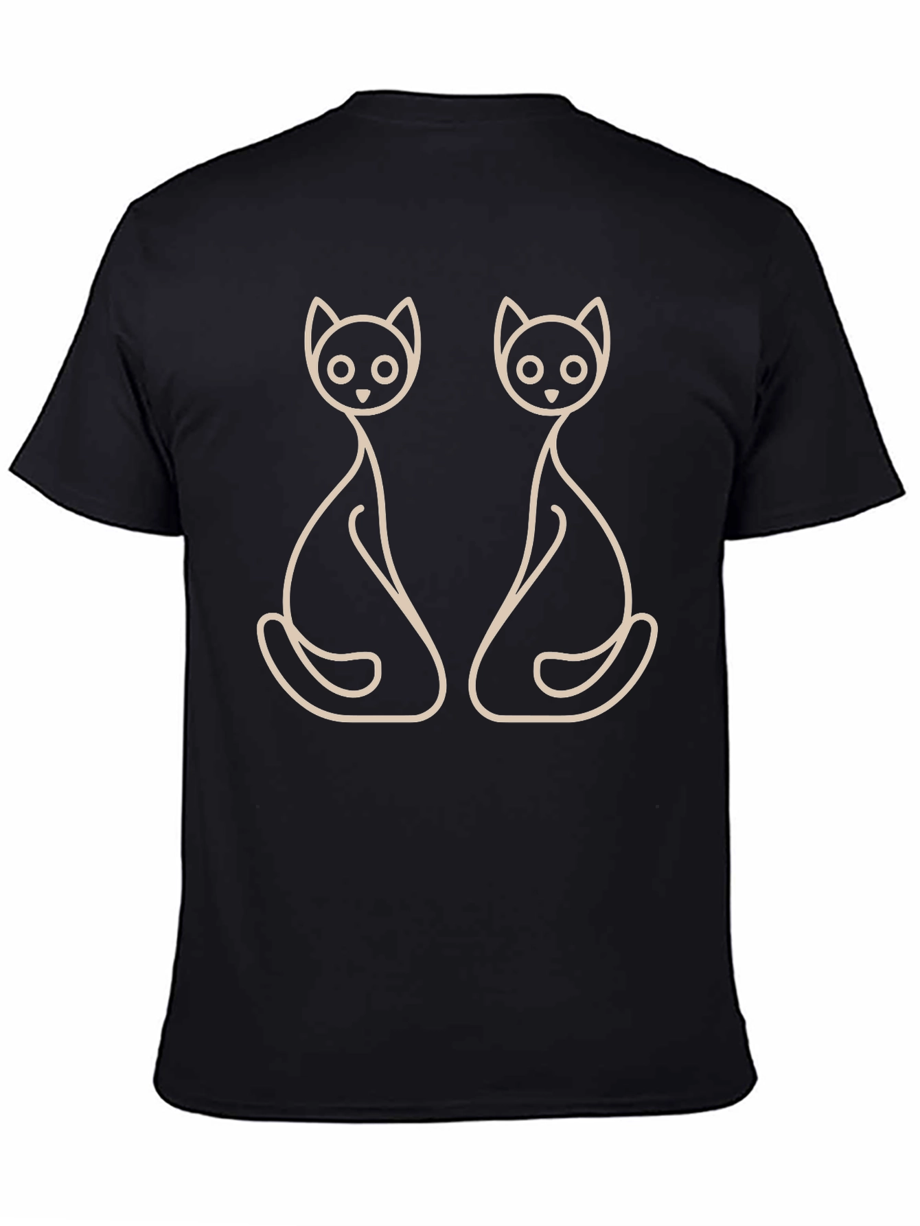 Minimalist Cat Lover T-Shirt - Black