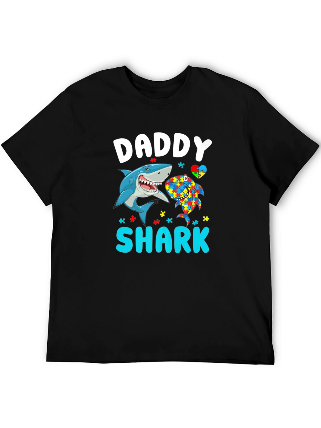 Daddy Shark Autism Awareness T-Shirt