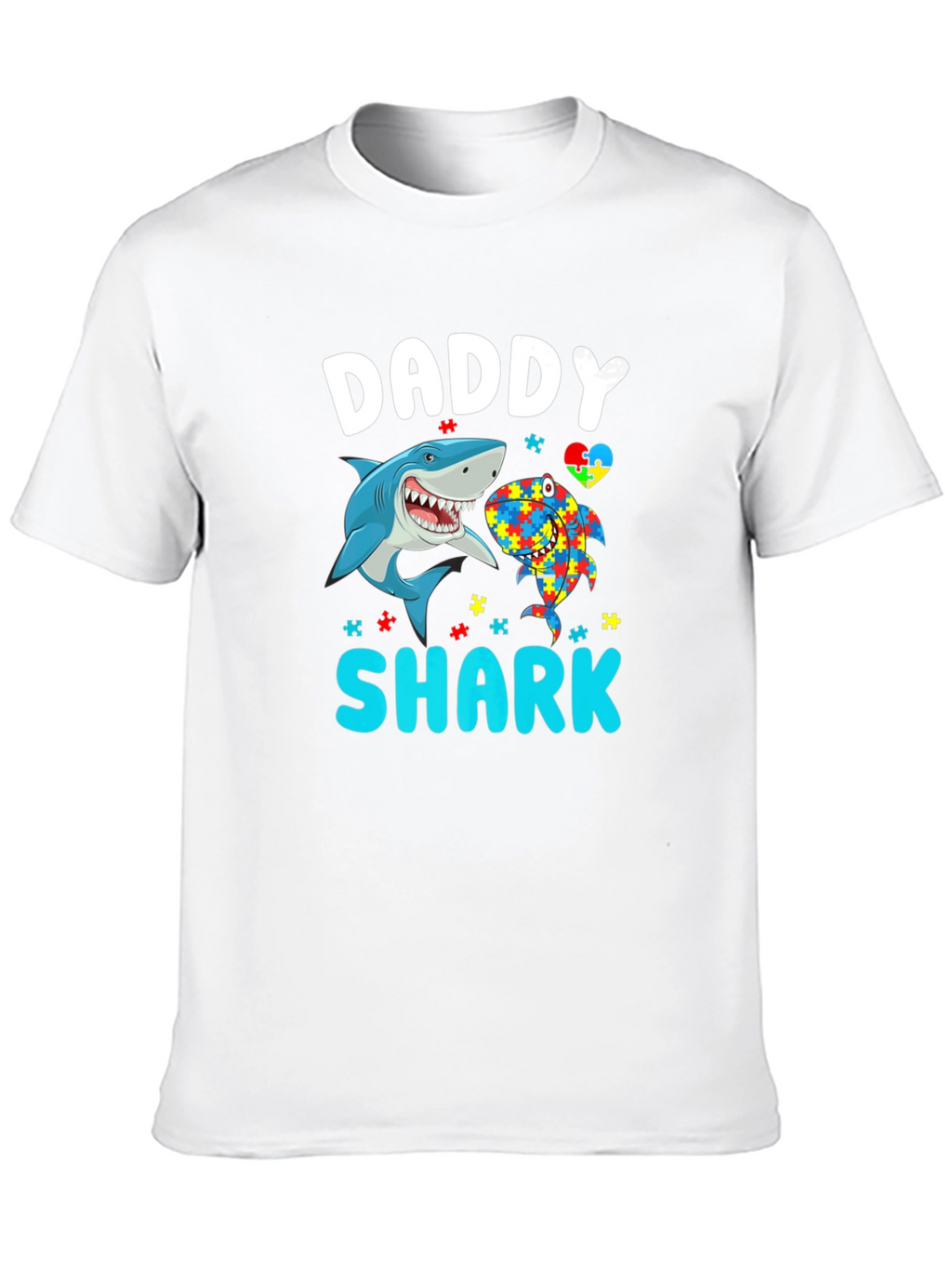 Daddy Shark Autism Awareness T-Shirt