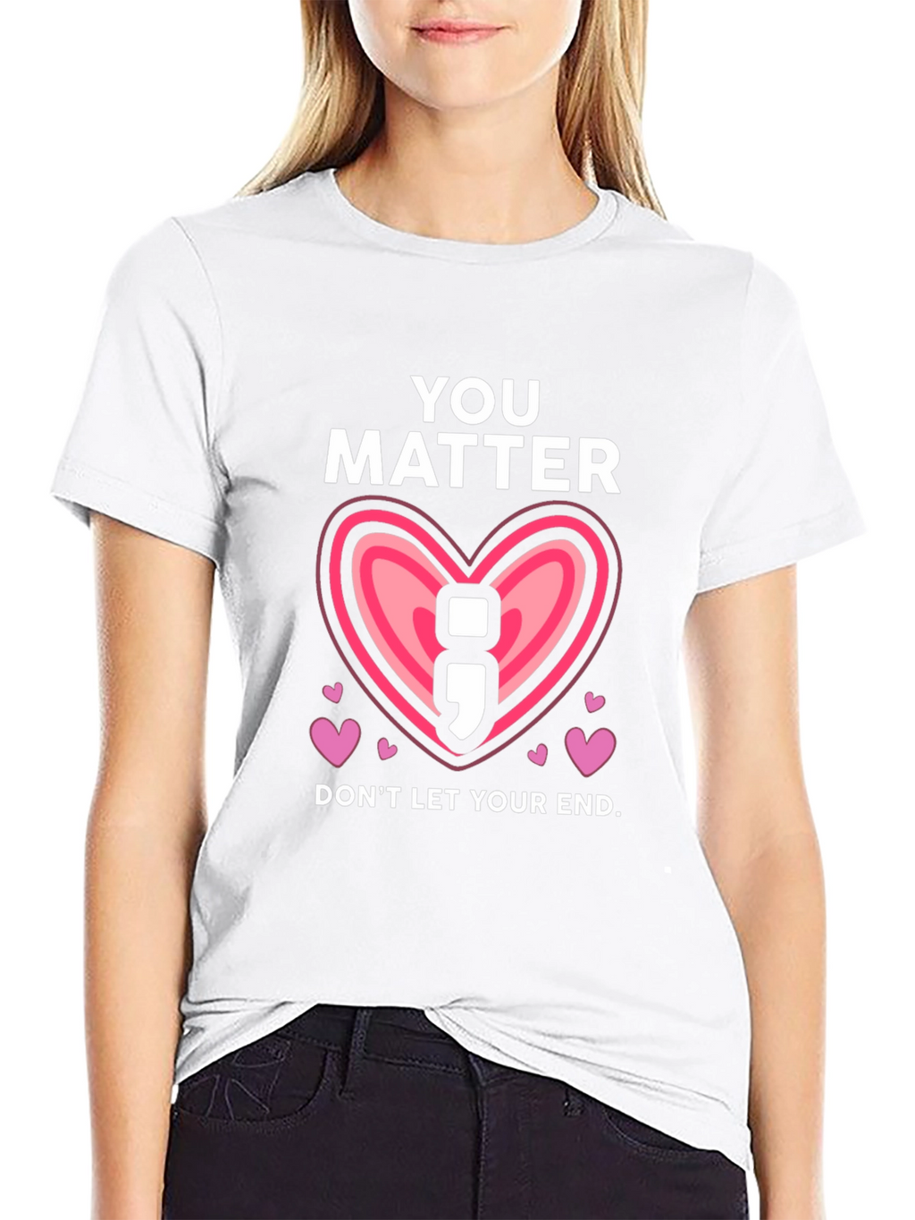 You Matter Semicolon Heart Graphic Tee