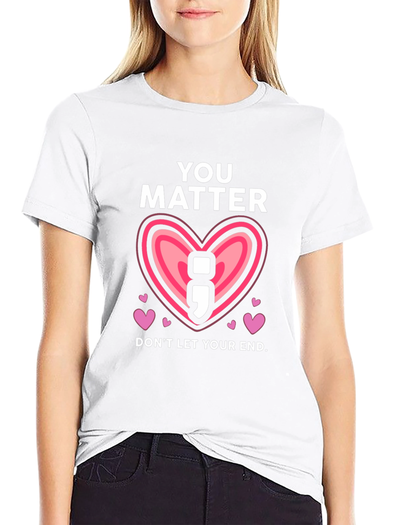 You Matter Semicolon Heart Graphic Tee