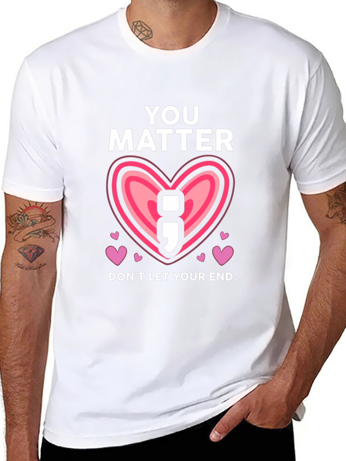 You Matter Semicolon Heart Graphic Tee