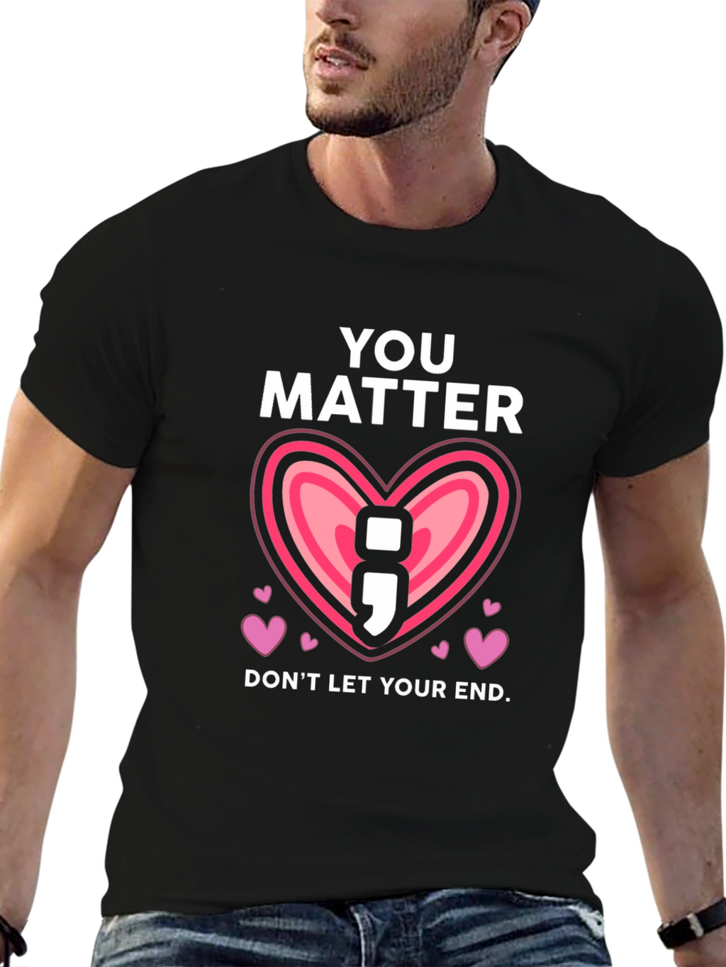 You Matter Semicolon Heart Graphic Tee