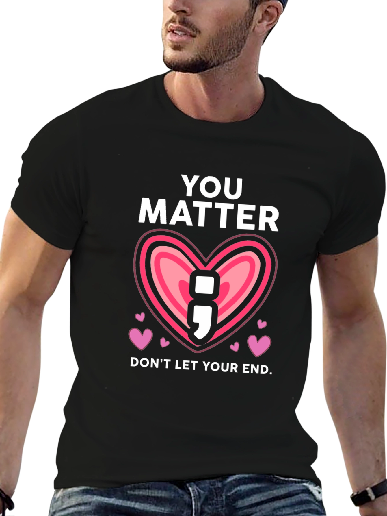 You Matter Semicolon Heart Graphic Tee