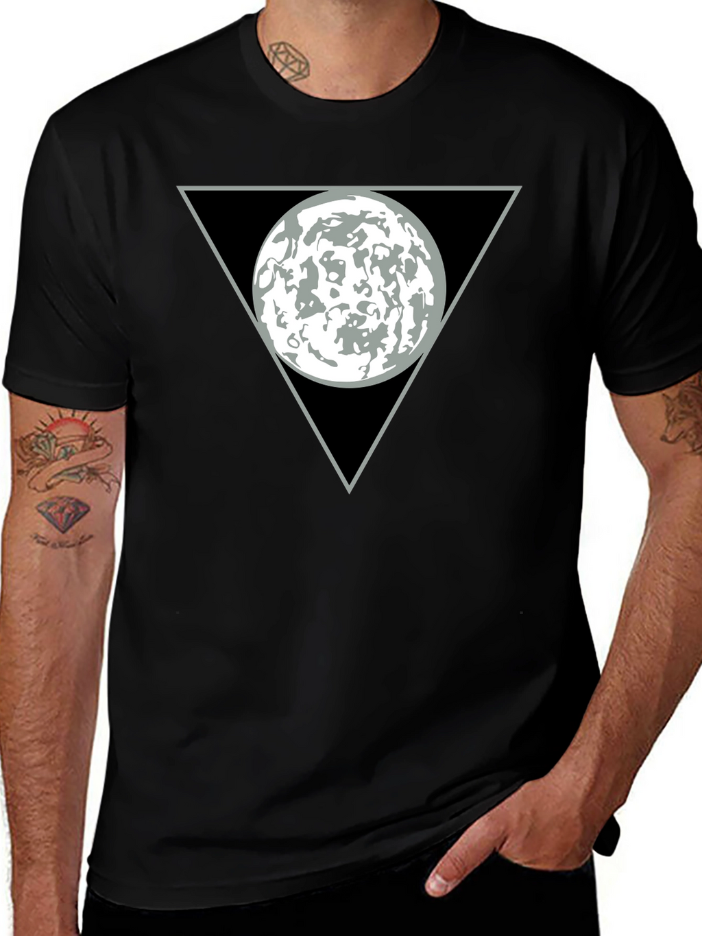Abstract Graphic T-Shirt - Circle in Triangle