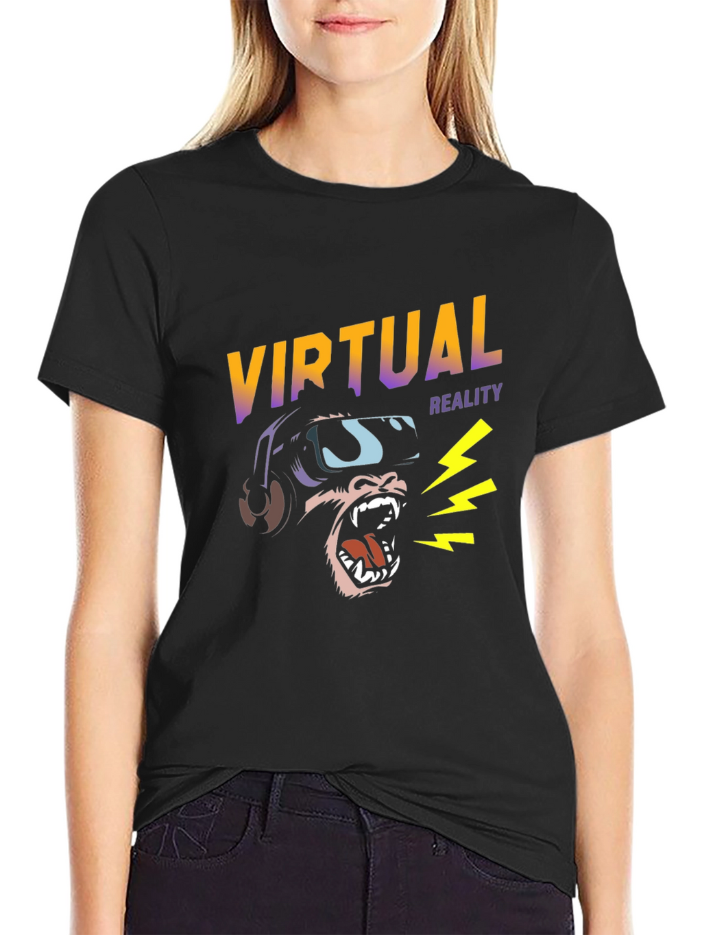 Virtual Reality Gorilla Graphic Tee - Black