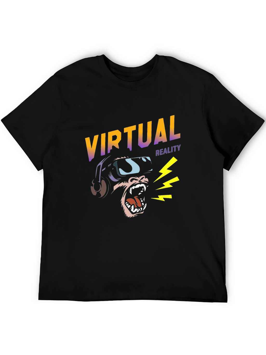 Virtual Reality Gorilla Graphic Tee - Black