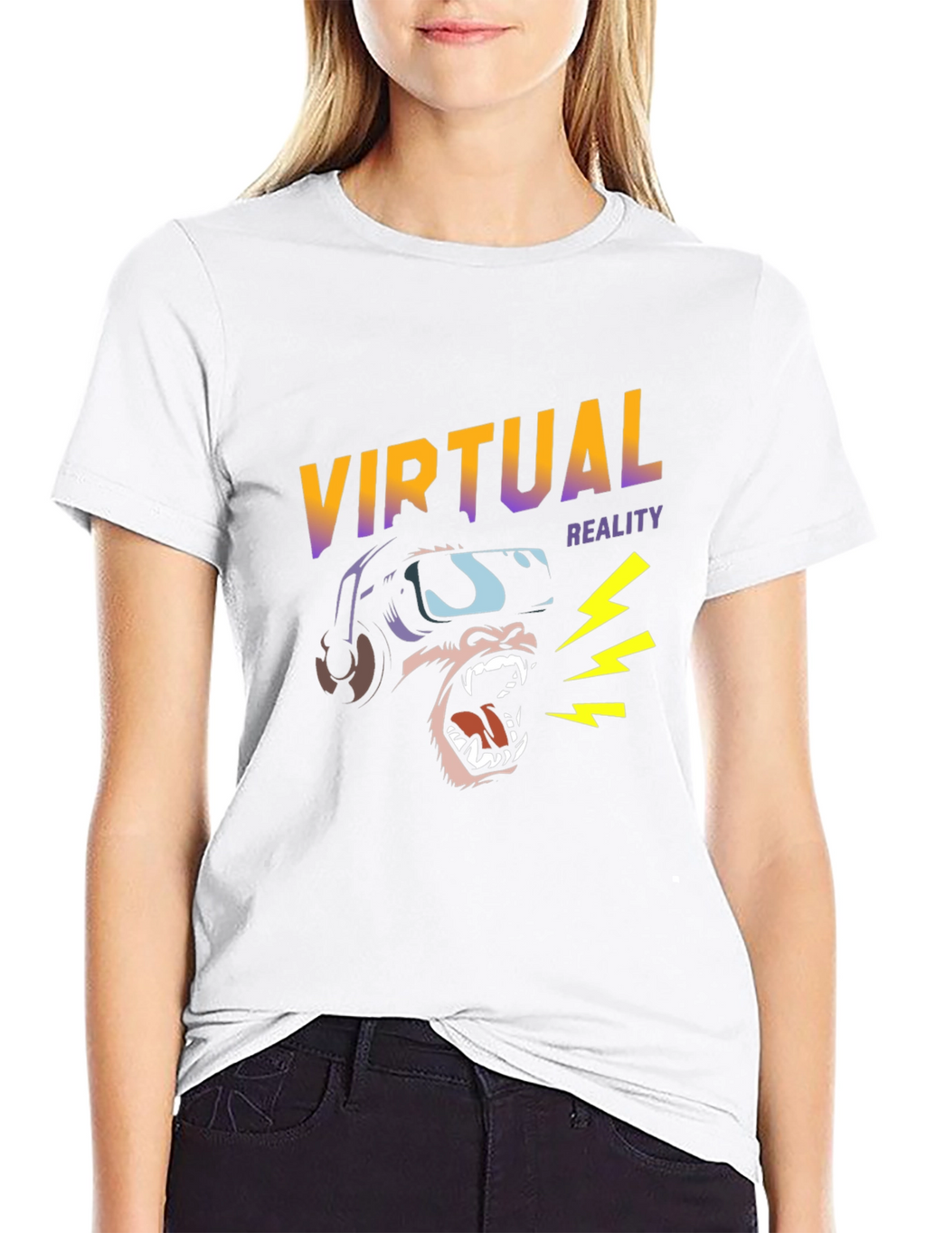 Virtual Reality Gorilla Graphic Tee - Black