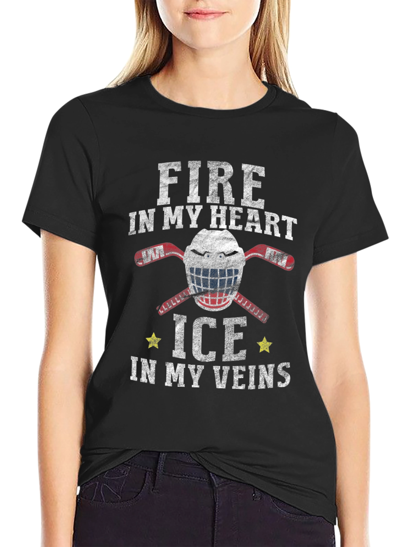 Fire In My Heart Hockey Graphic Tee