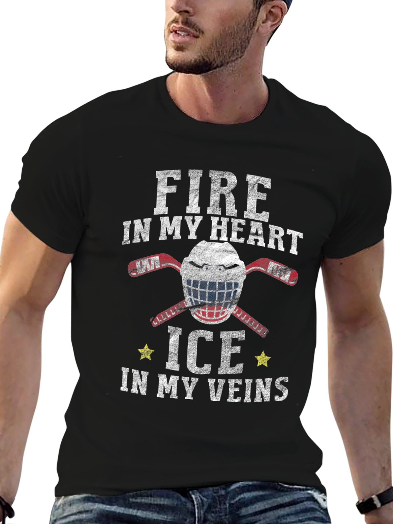 Fire In My Heart Hockey Graphic Tee