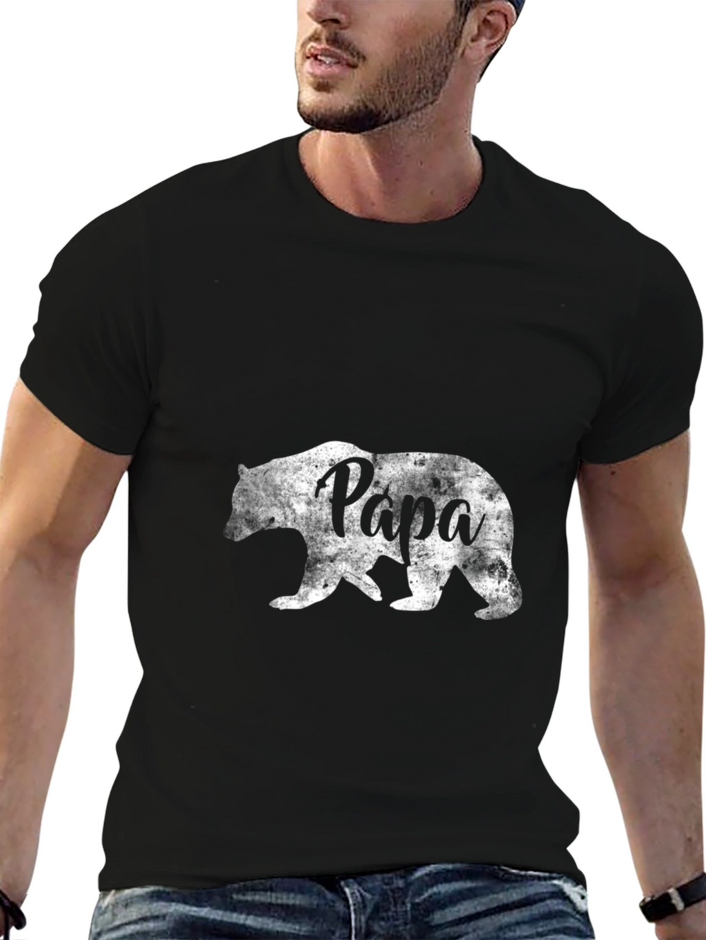 Papa Bear Graphic T-Shirt - Black