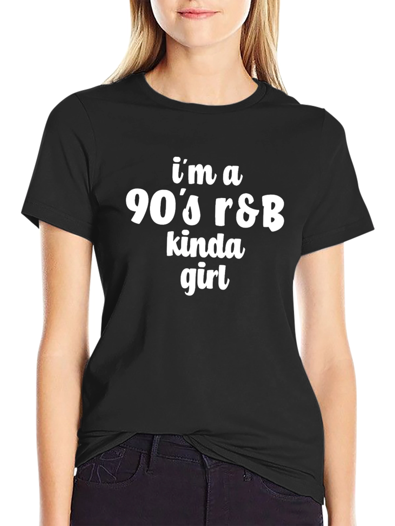 90s R&B Kinda Girl Black T-Shirt