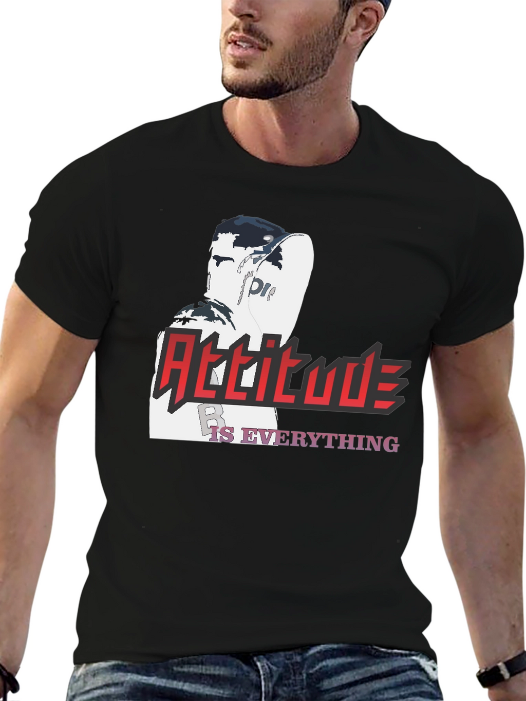 Attitude is Everything Graphic T-Shirt - Stylish Black Tee