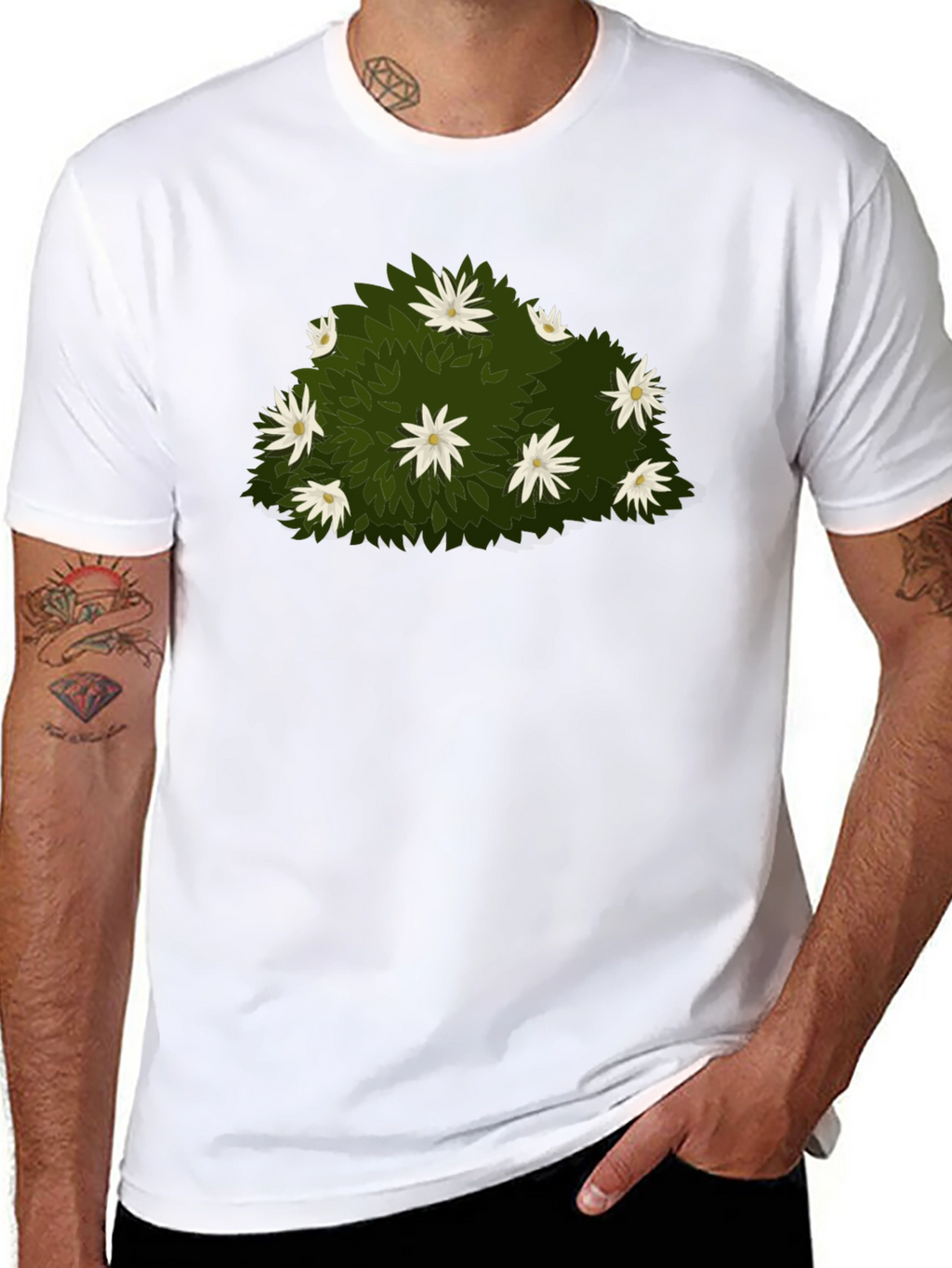 Floral Bush Graphic Tee - Nature Inspired Design