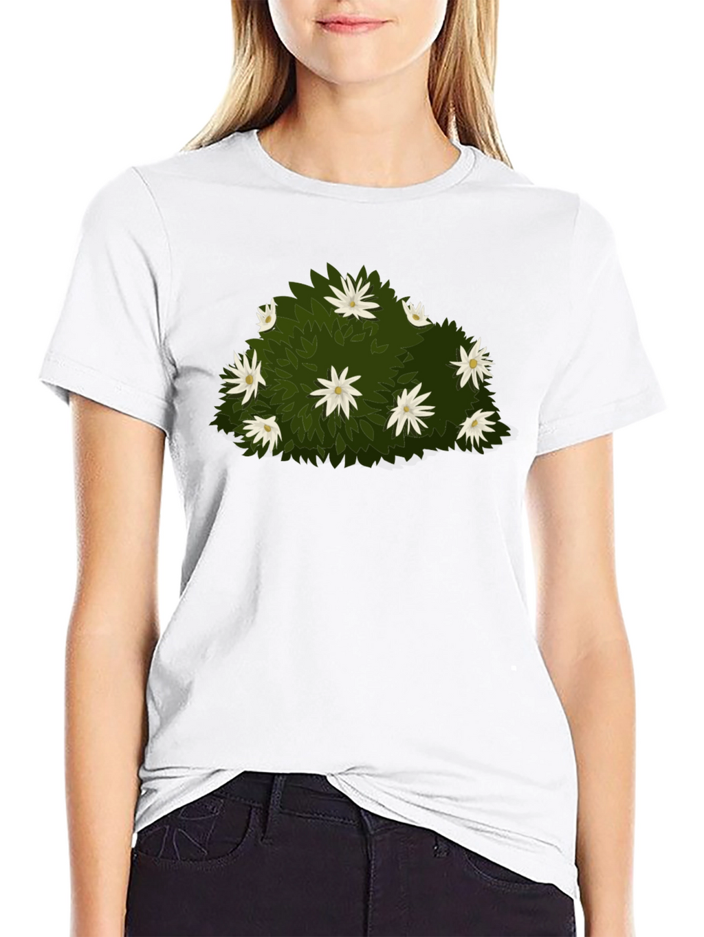 Floral Bush Graphic Tee - Nature Inspired Design
