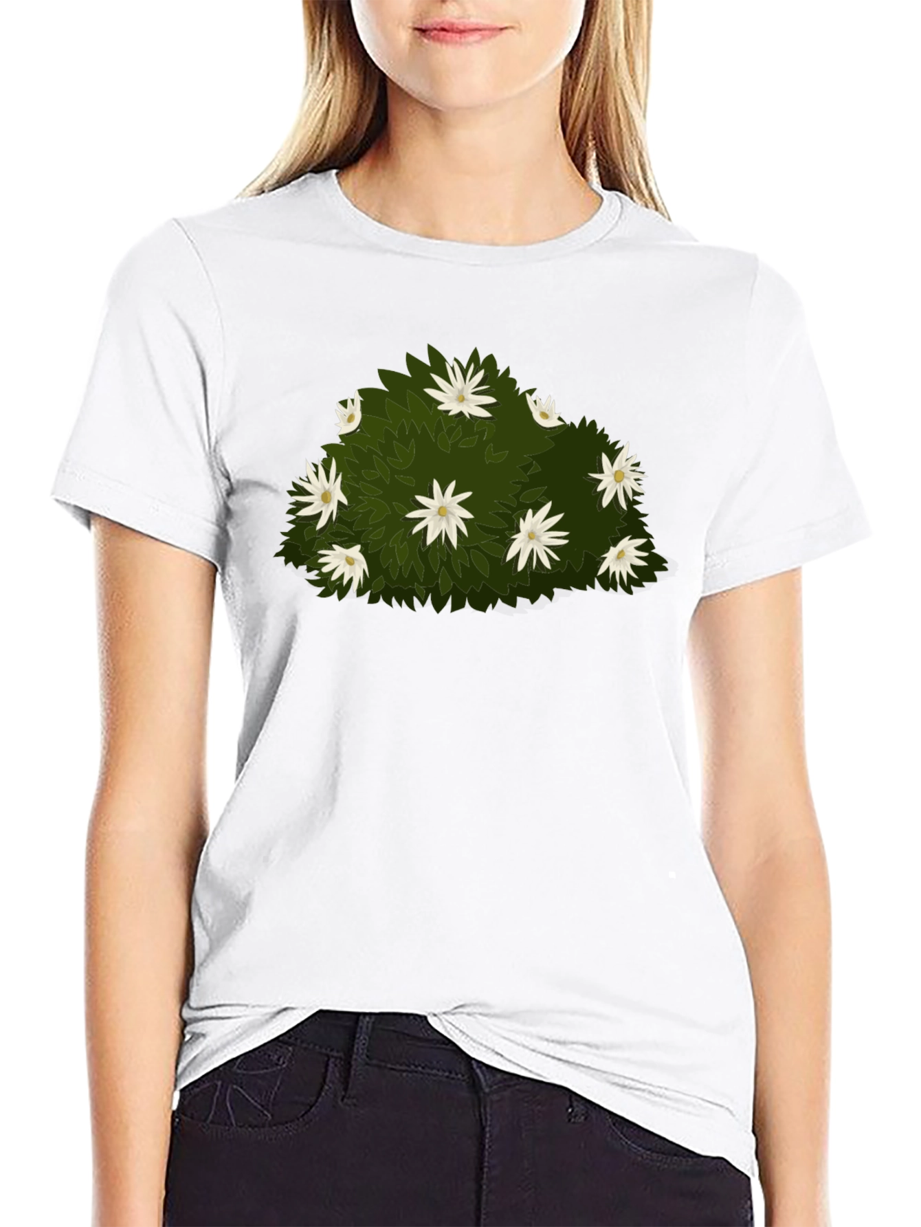 Floral Bush Graphic Tee - Nature Inspired Design
