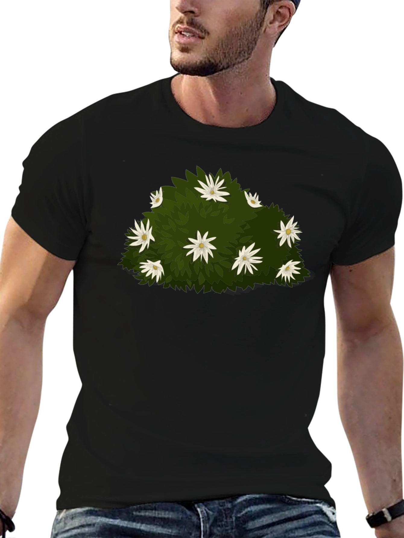 Floral Bush Graphic Tee - Nature Inspired Design