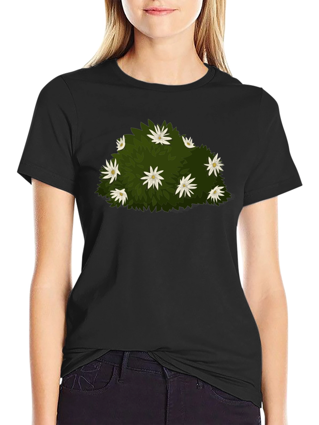 Floral Bush Graphic Tee - Nature Inspired Design