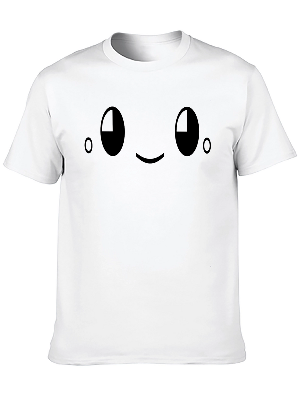 Black T-Shirt with Cute Smiley Face Graphic