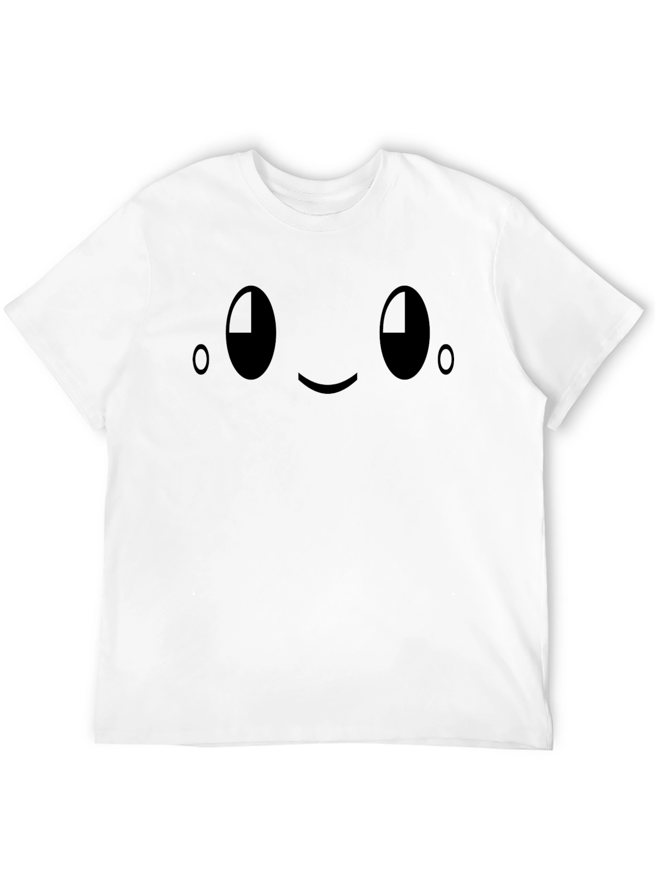 Black T-Shirt with Cute Smiley Face Graphic