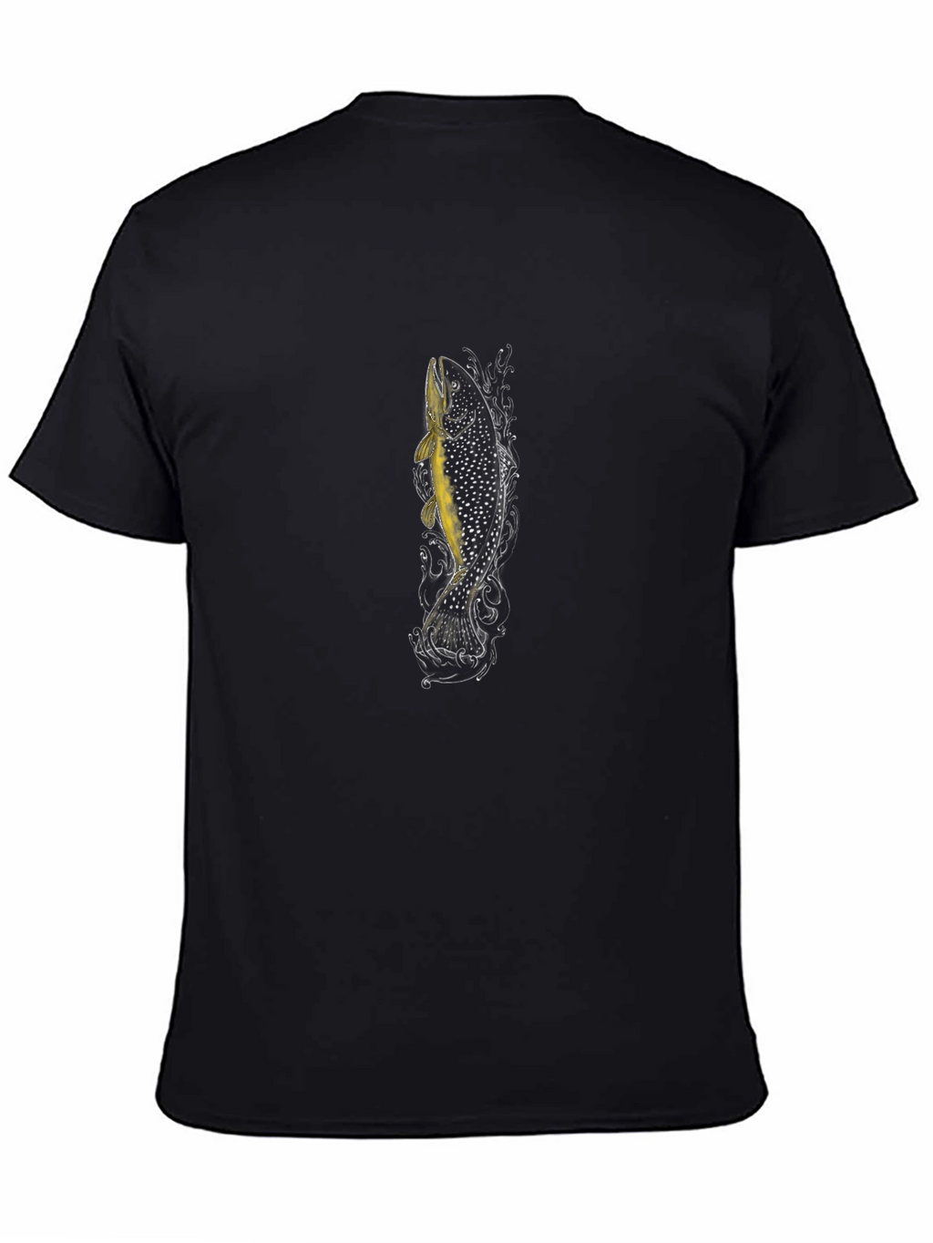 Mens Black Fish Graphic T-Shirt
