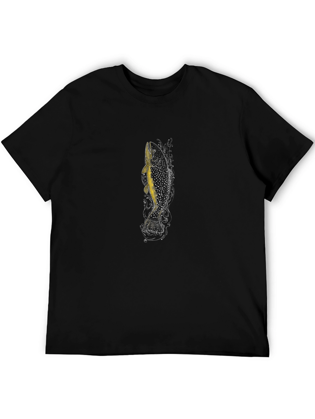 Mens Black Fish Graphic T-Shirt