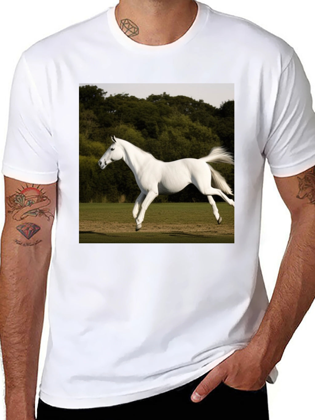 White Horse Graphic T-Shirt