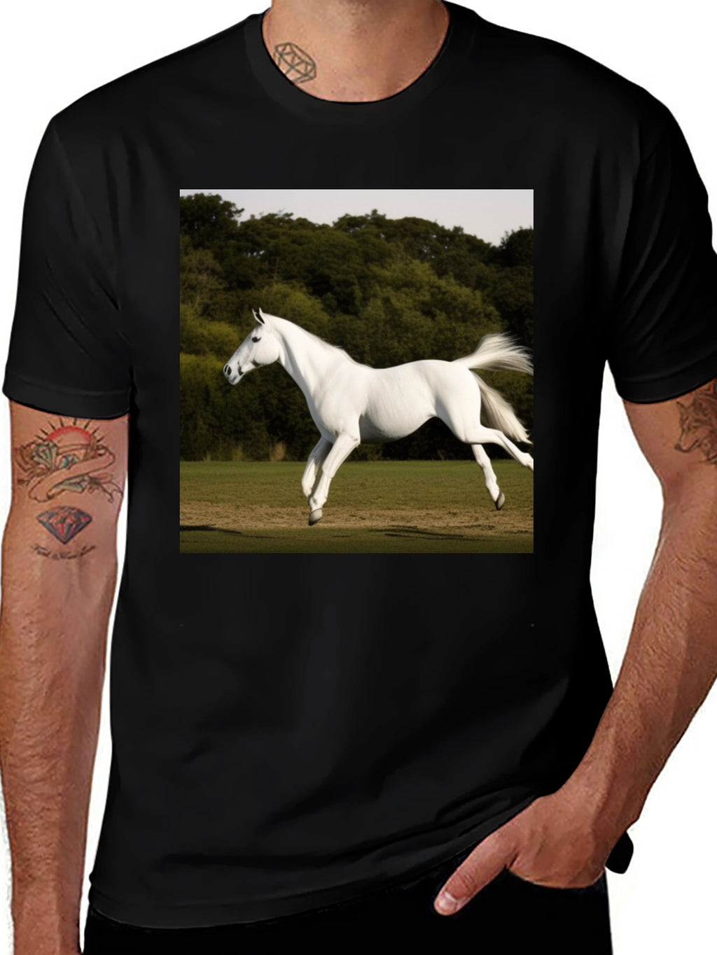 White Horse Graphic T-Shirt