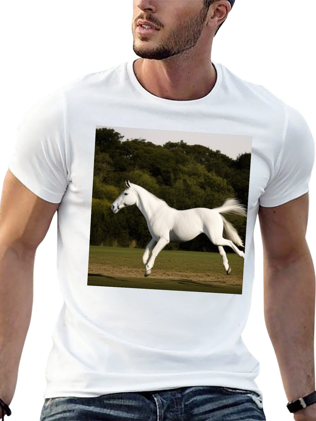 White Horse Graphic T-Shirt