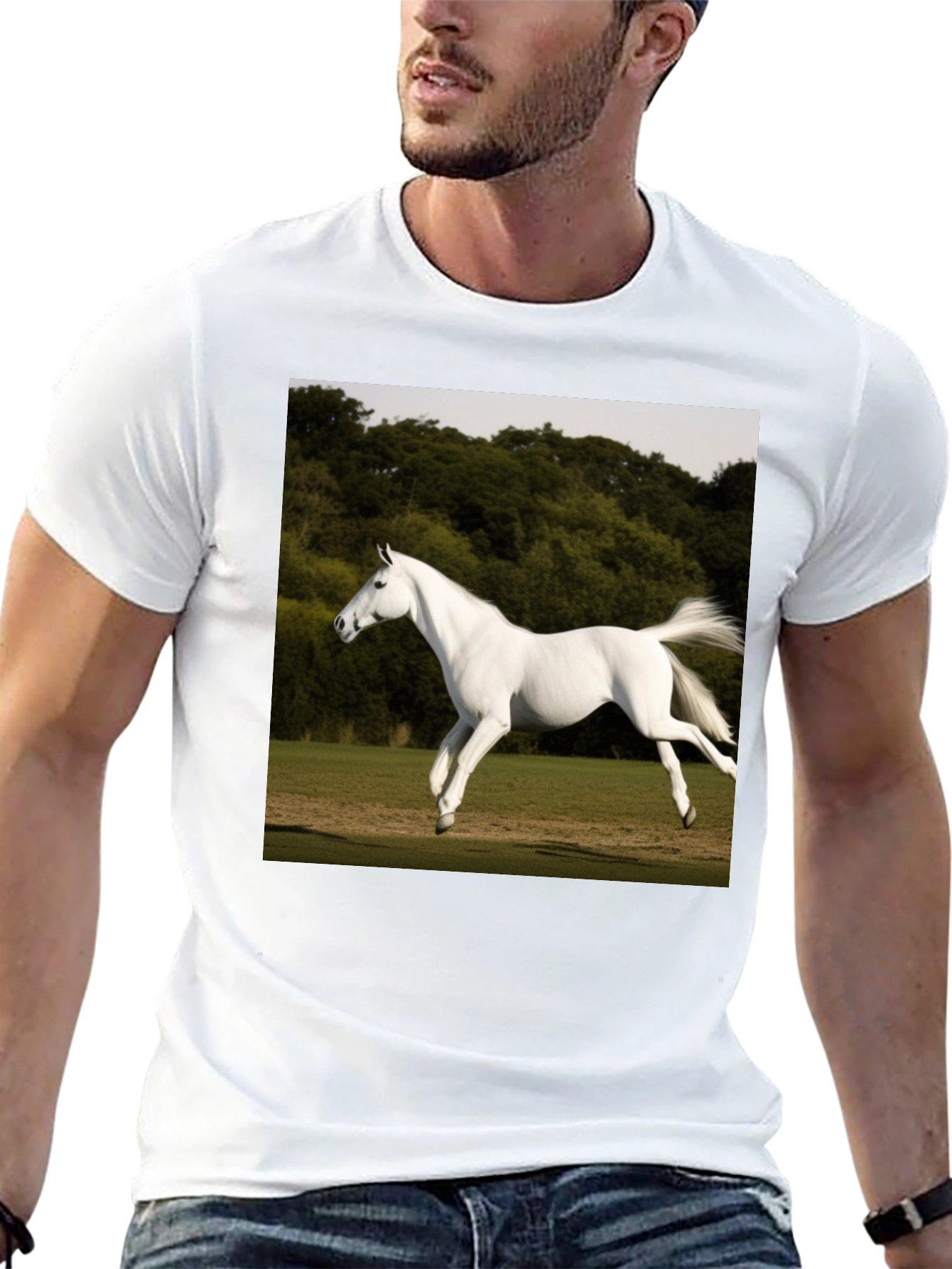 White Horse Graphic T-Shirt