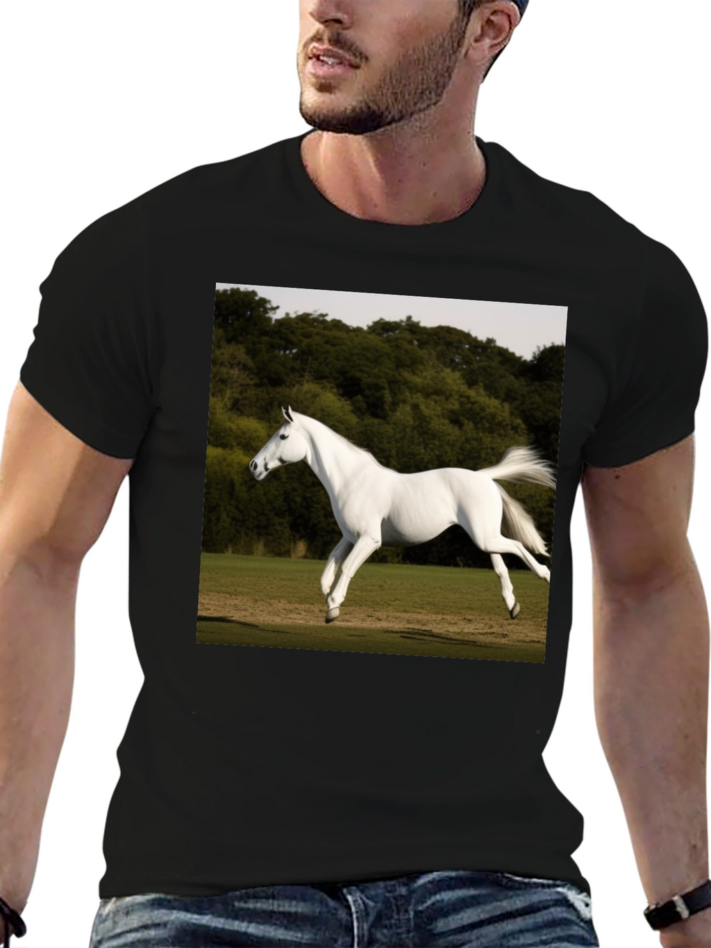 White Horse Graphic T-Shirt