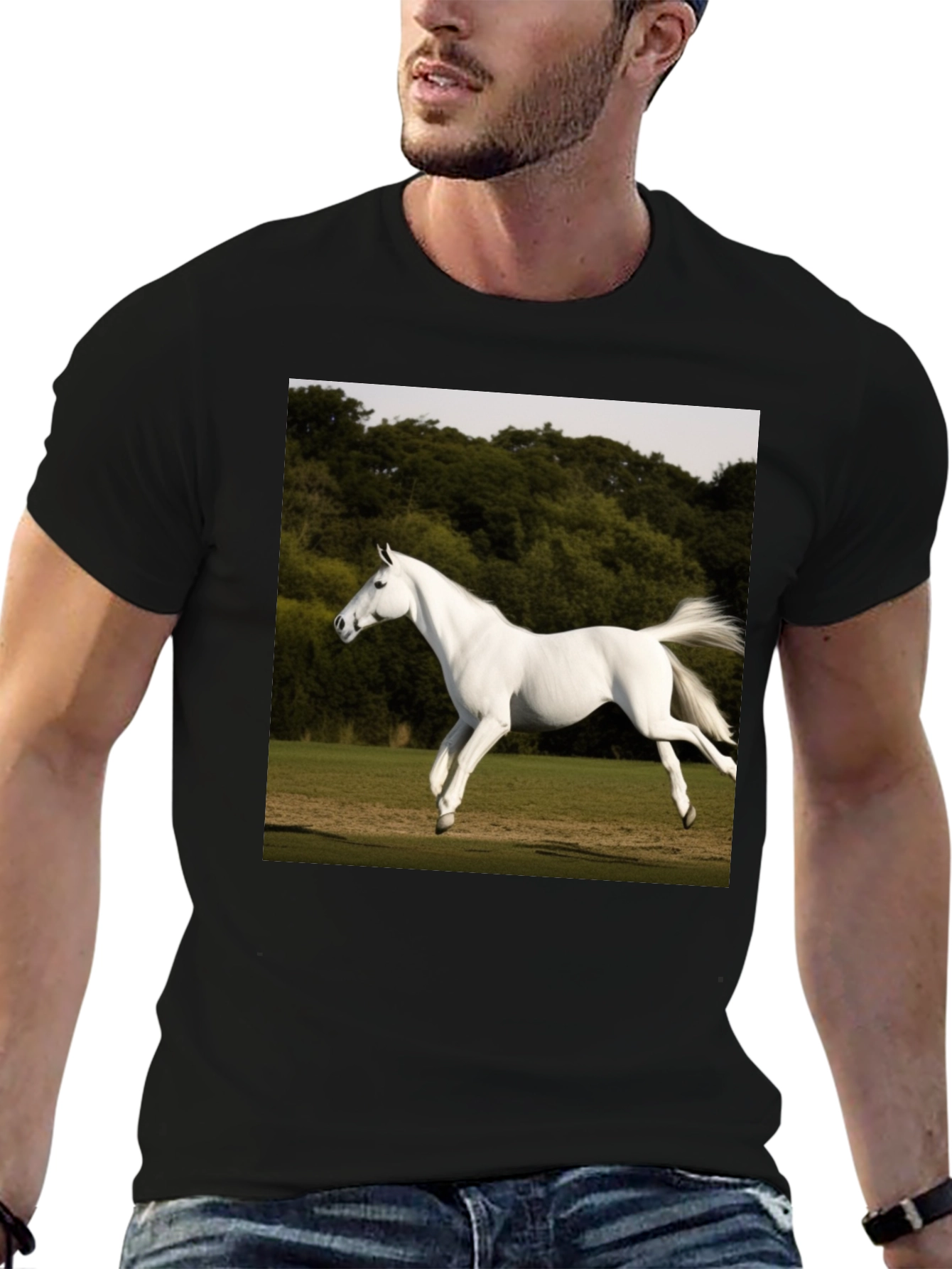 White Horse Graphic T-Shirt