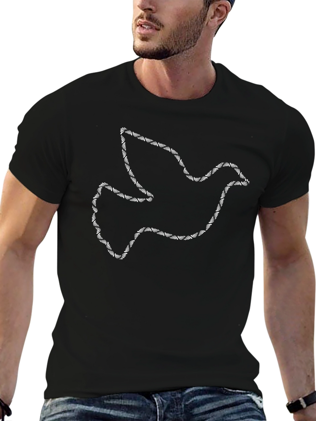 Dove Barbed Wire Graphic Tee - Black