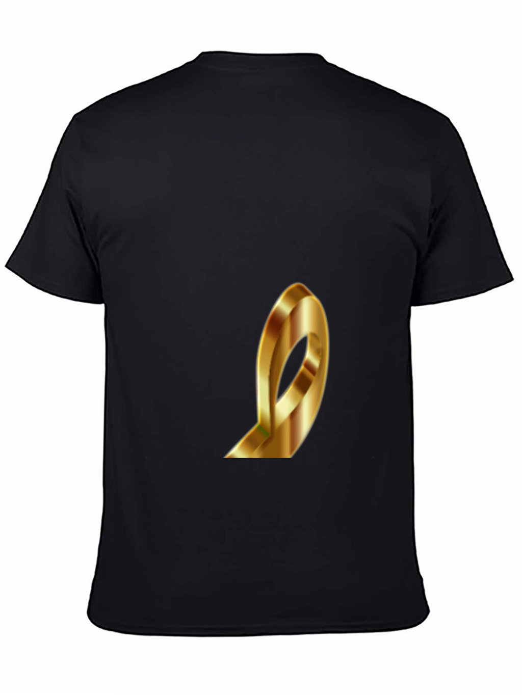 Stylish Black T-Shirt with Gold Ribbon Design