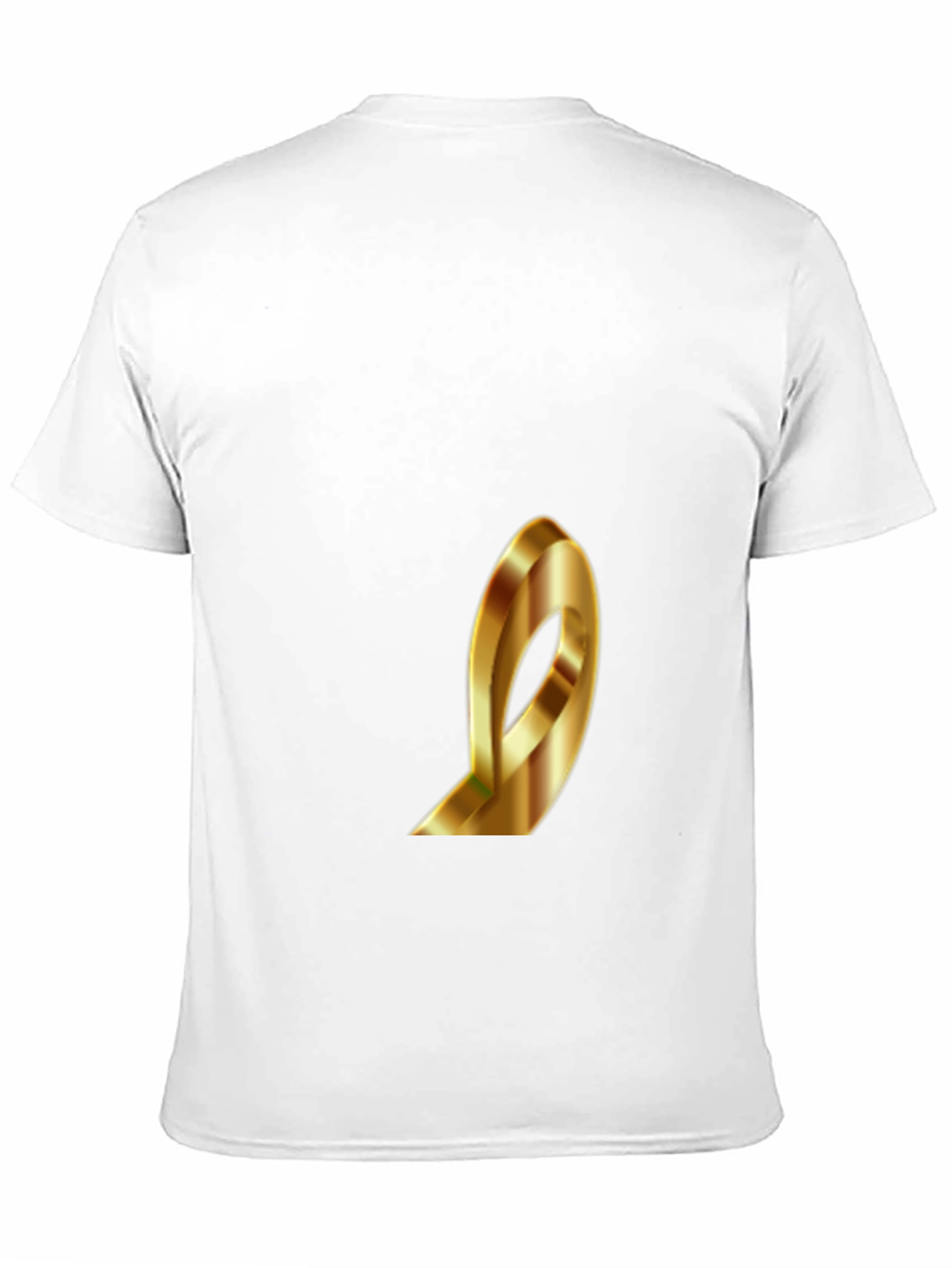 Stylish Black T-Shirt with Gold Ribbon Design