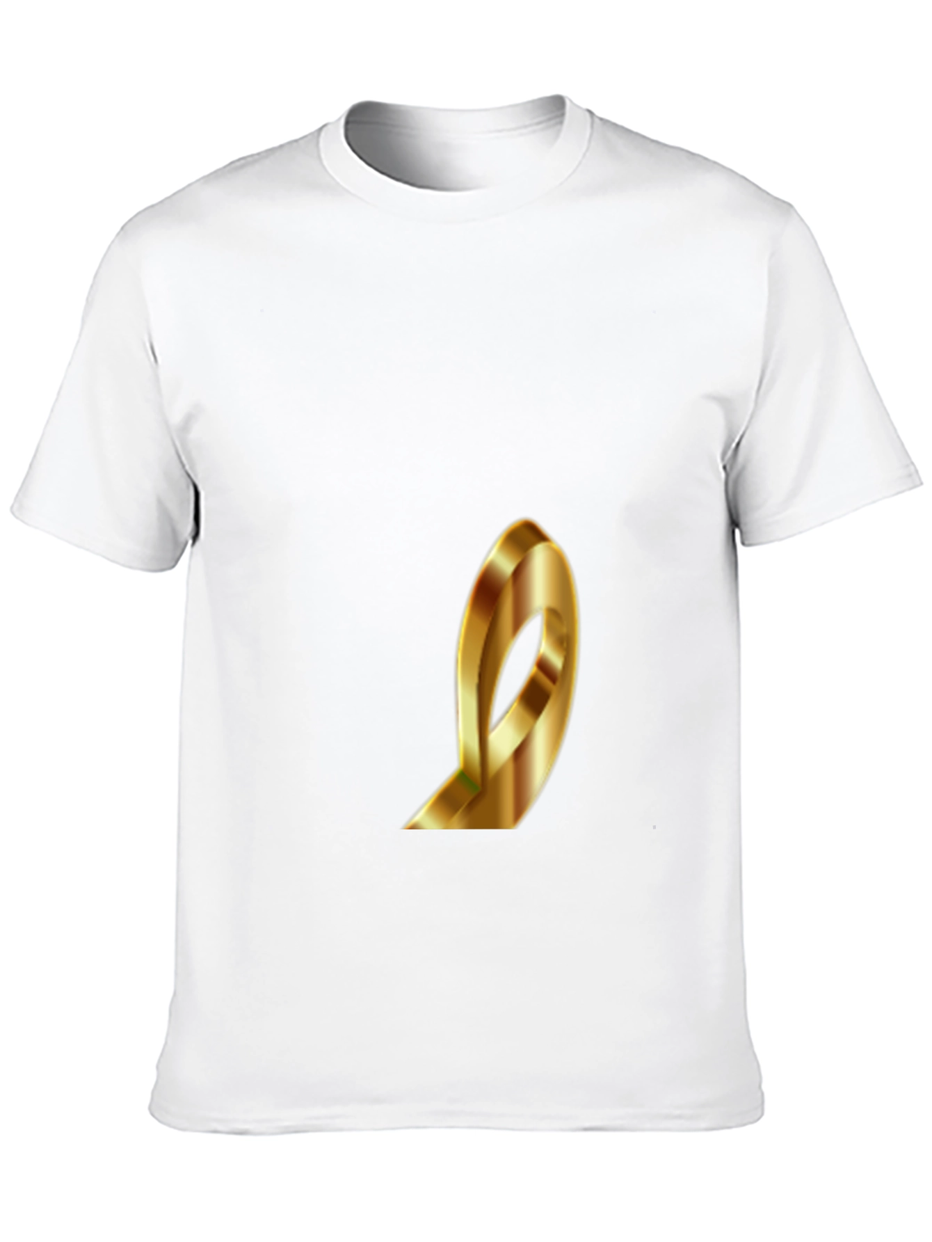 Stylish Black T-Shirt with Gold Ribbon Design