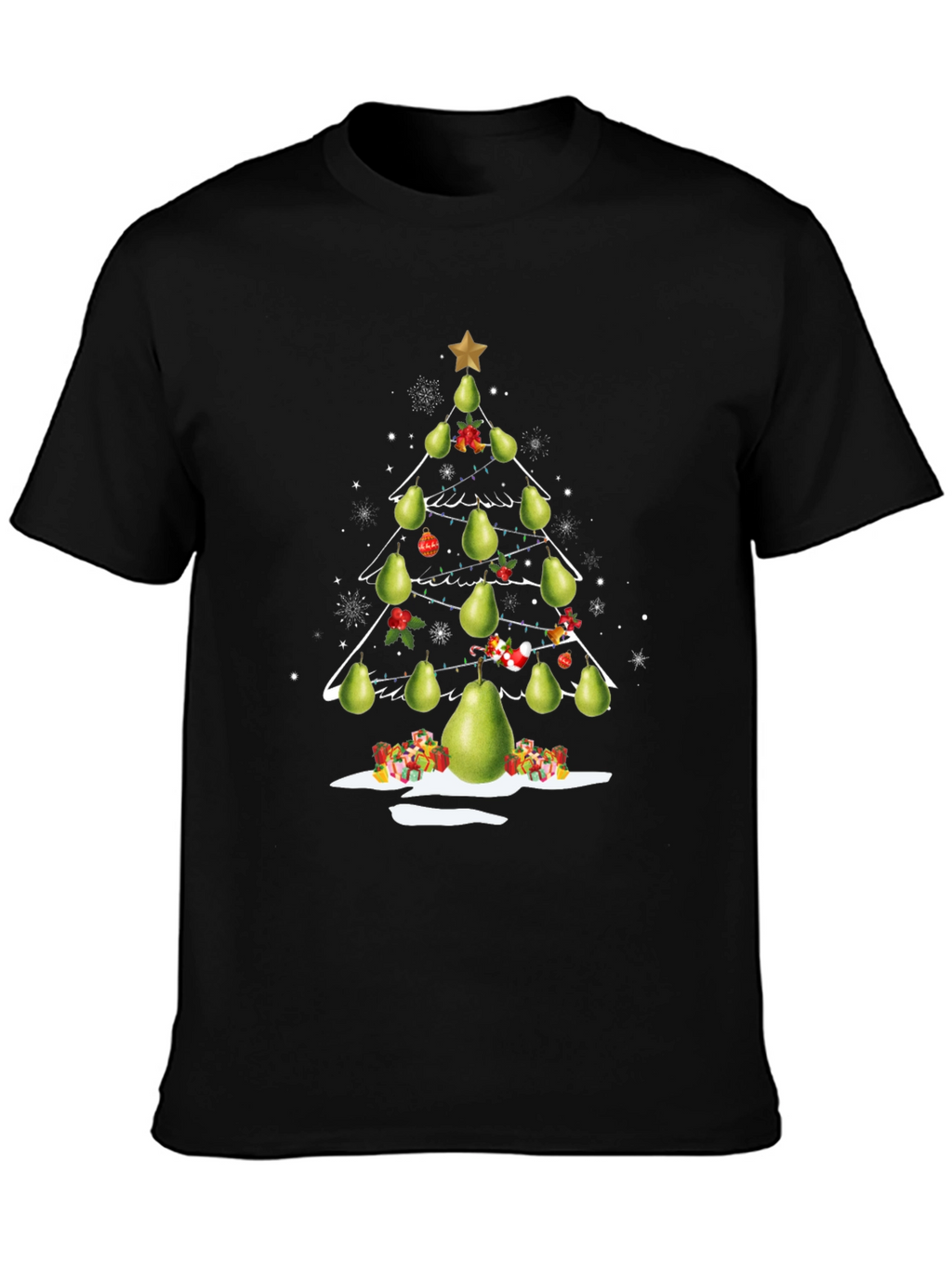 Pear Christmas Tree T-Shirt Festive Holiday Tee