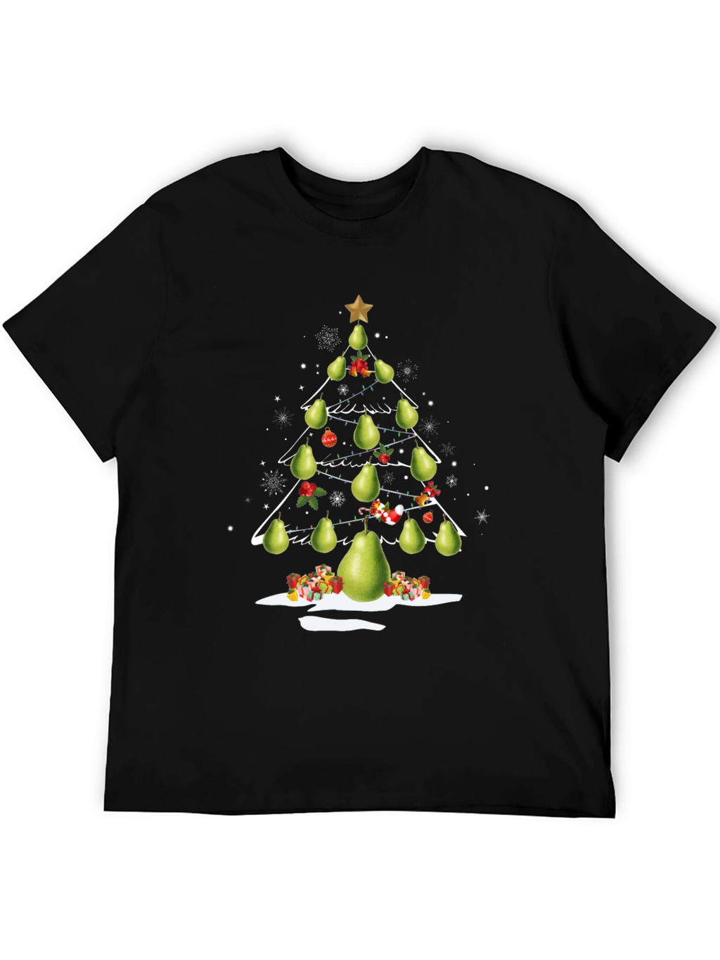 Pear Christmas Tree T-Shirt Festive Holiday Tee