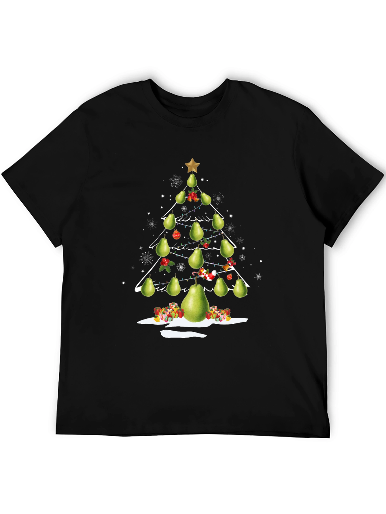 Pear Christmas Tree T-Shirt Festive Holiday Tee