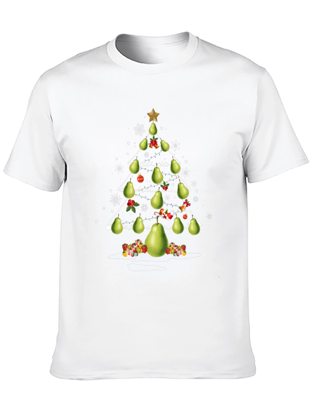Pear Christmas Tree T-Shirt Festive Holiday Tee