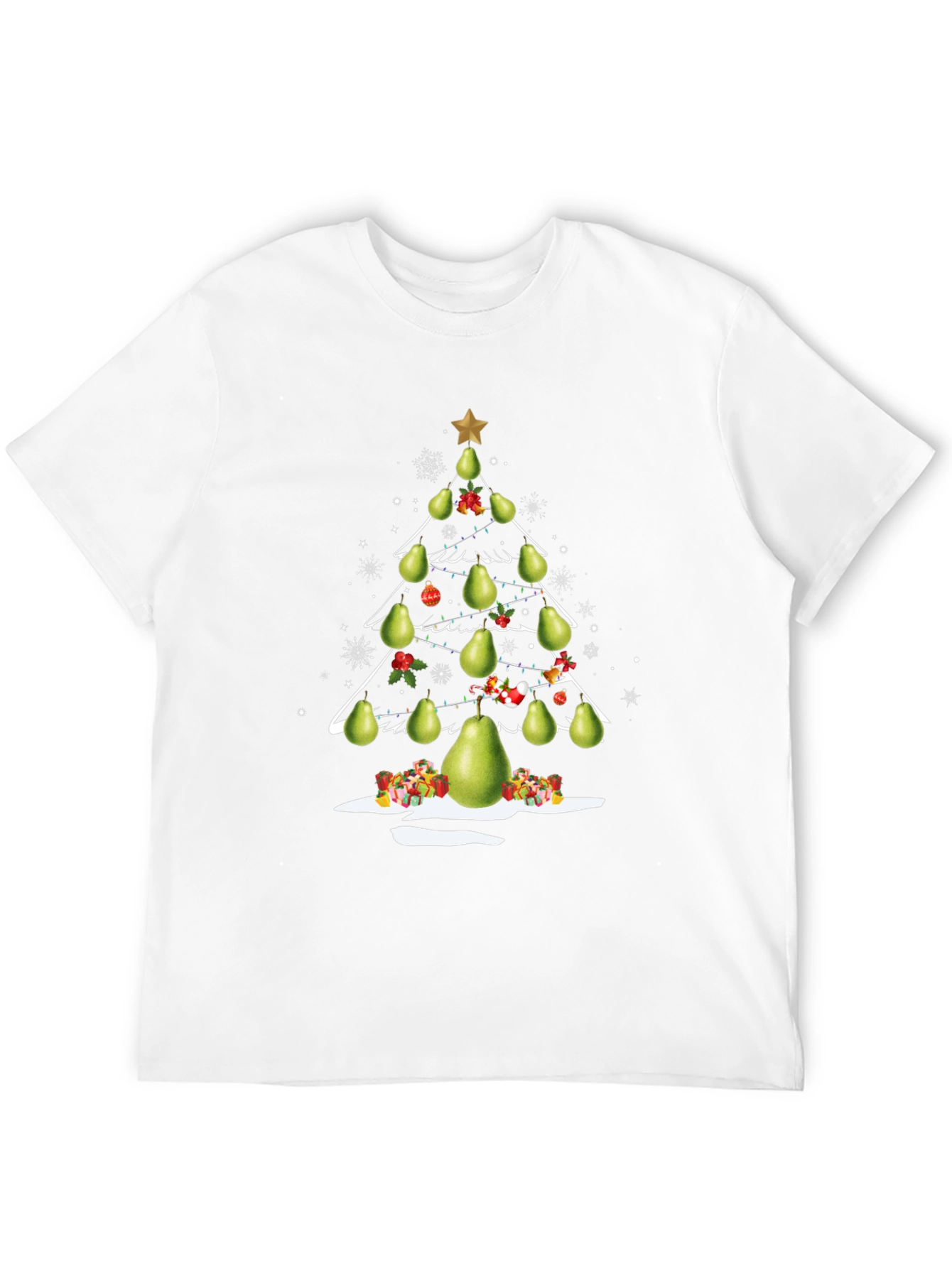 Pear Christmas Tree T-Shirt Festive Holiday Tee