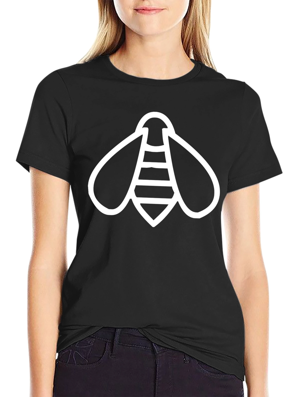 Bee Graphic T-Shirt - Black Cotton Blend