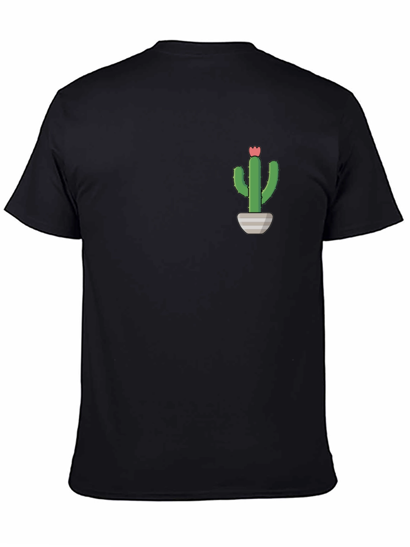 Cactus Plant Graphic Tee - Black Casual T-Shirt